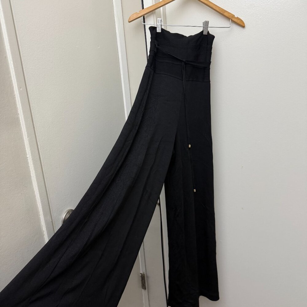 House of CB Caress Black Bandage Wide Trousers